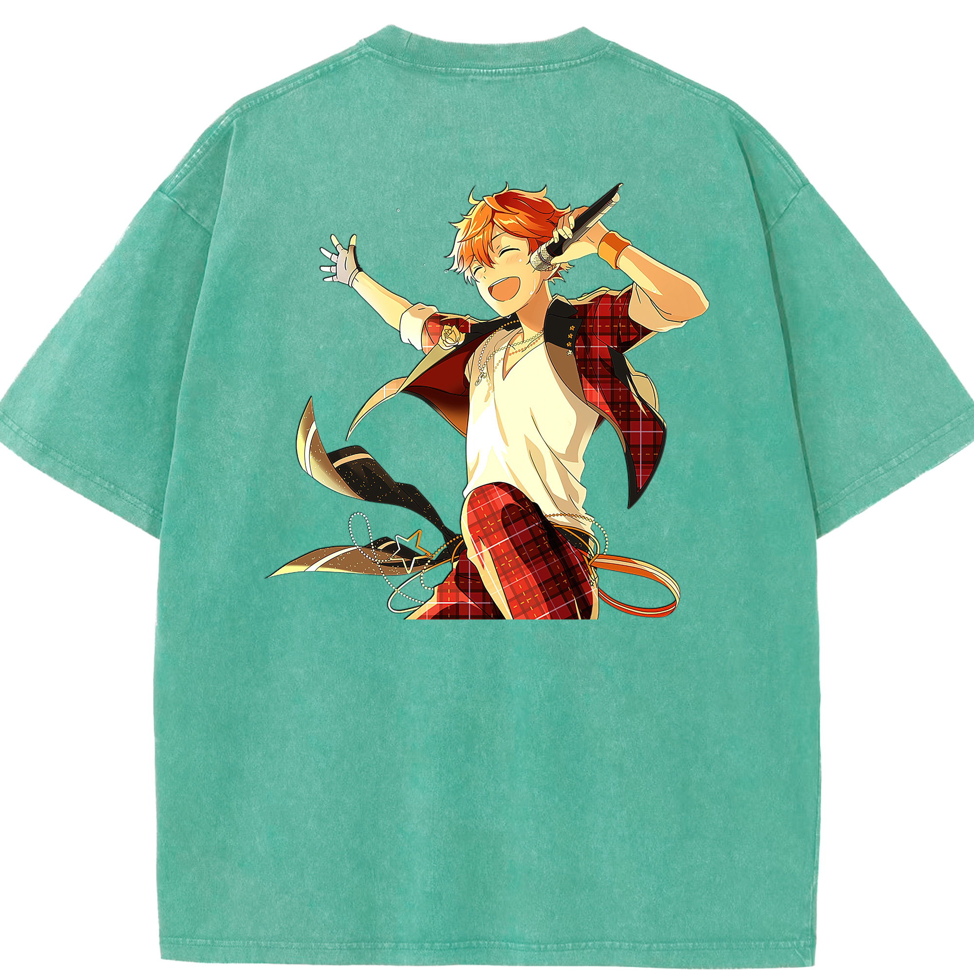（画像用） あんさんぶるスターズ! Ensemble Stars 綿100% ヴィンテージ風 半袖Tシャツ（背面プリント）